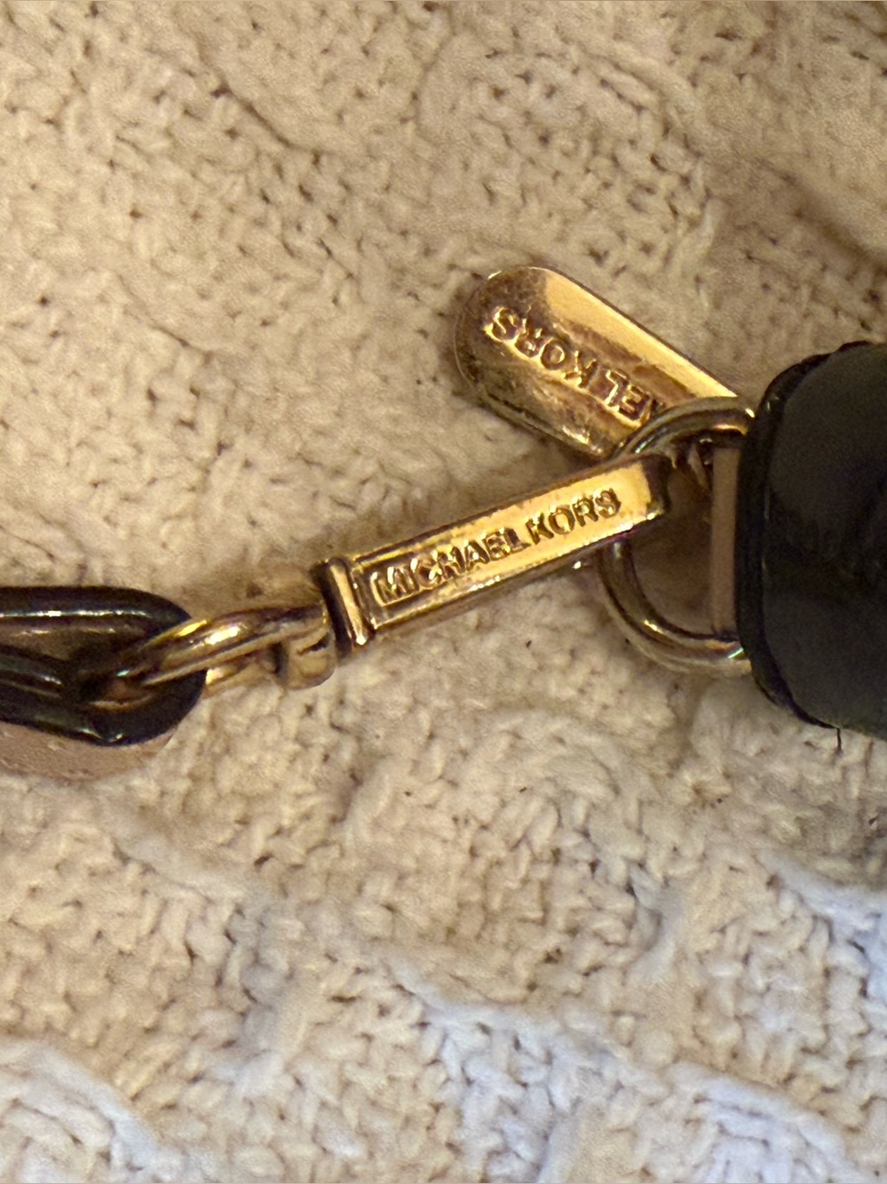 Michael Kors Black
Patent Leather and Gold
Logo Wristlet - Picture 10 of 10
